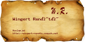 Wingert Renátó névjegykártya